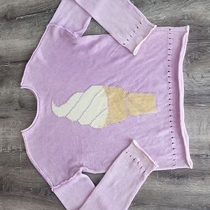 RARE! Wildfox 'Tasty' Ice Cream Cone Swirl Cotton Knit Cotton Sweater Small